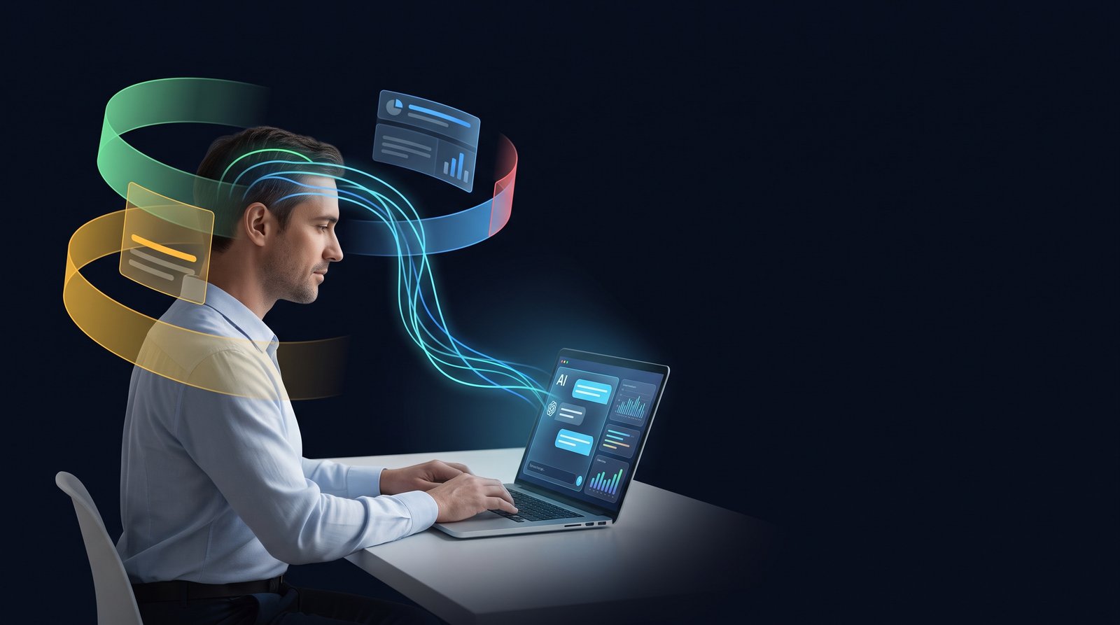 AI psychology hero illustration
